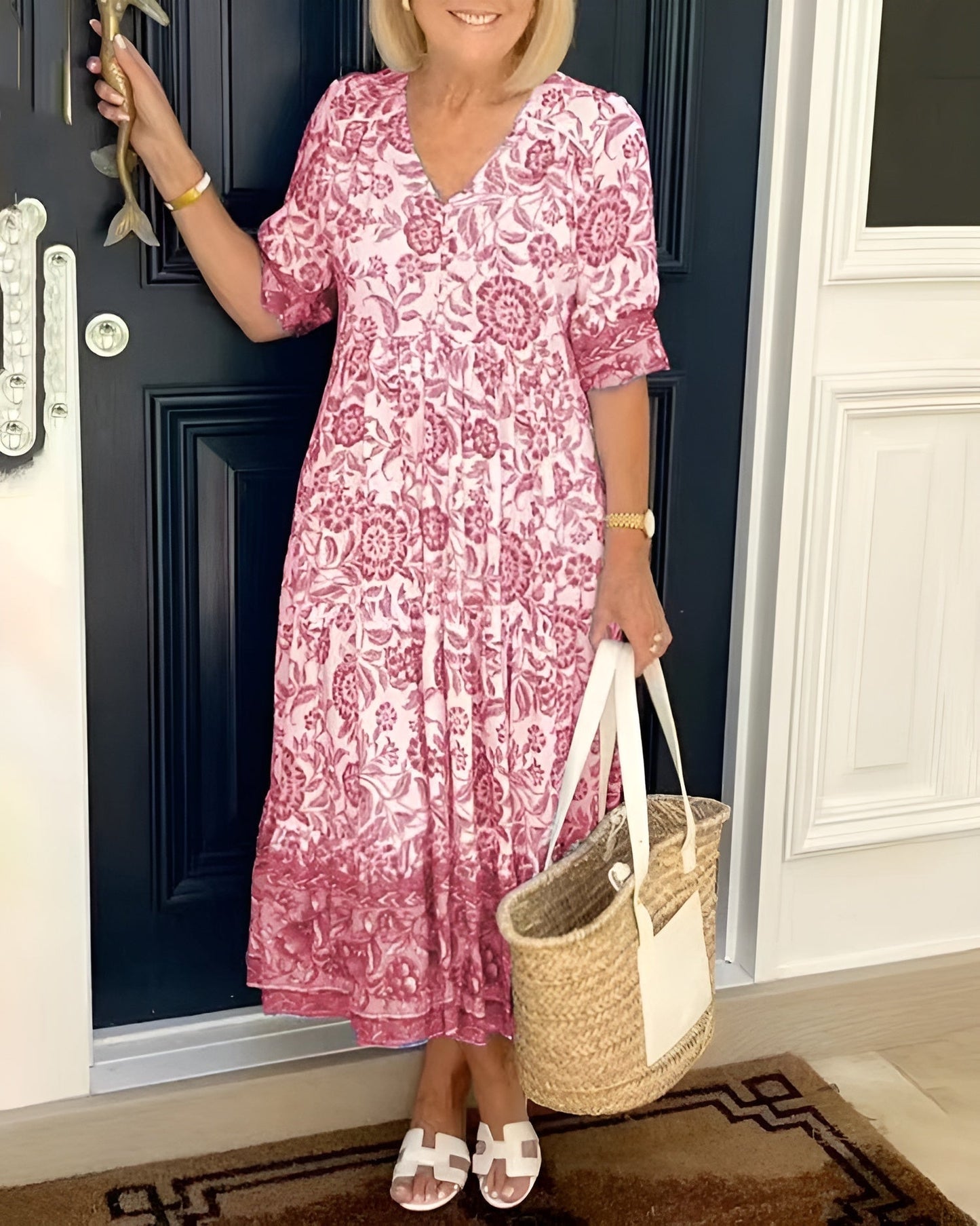 Everyday Floral Comfort Midi Dress