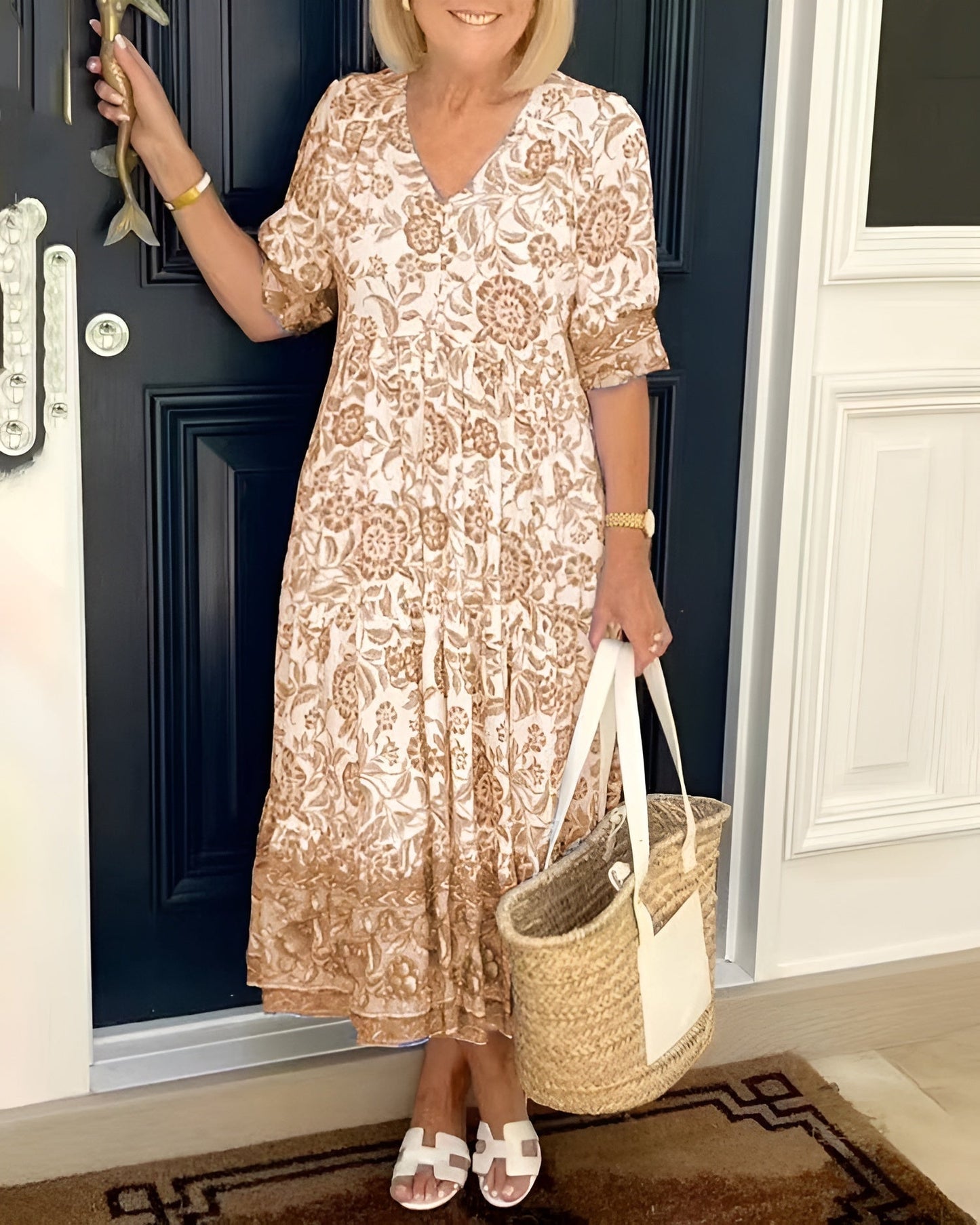 Everyday Floral Comfort Midi Dress