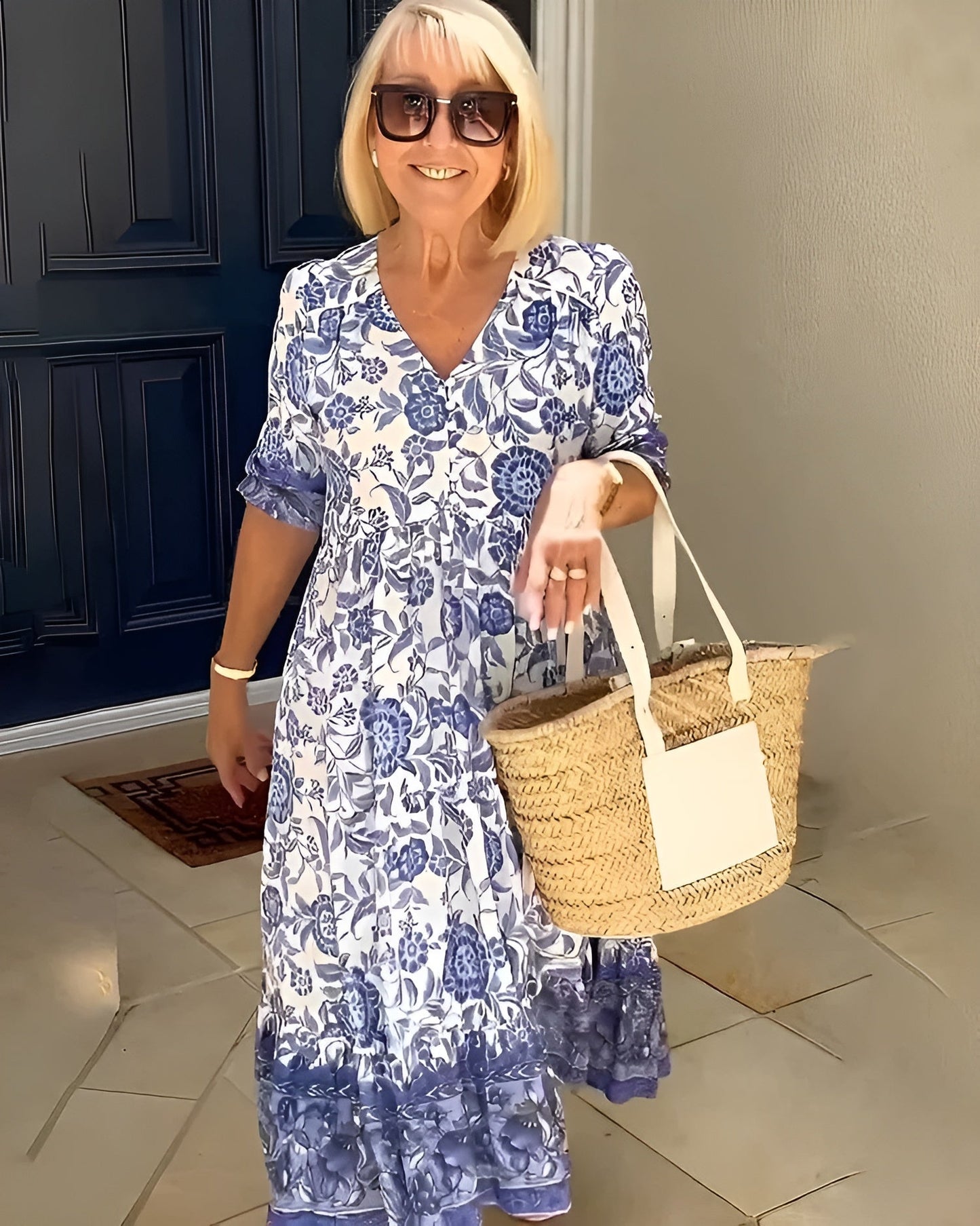 Everyday Floral Comfort Midi Dress