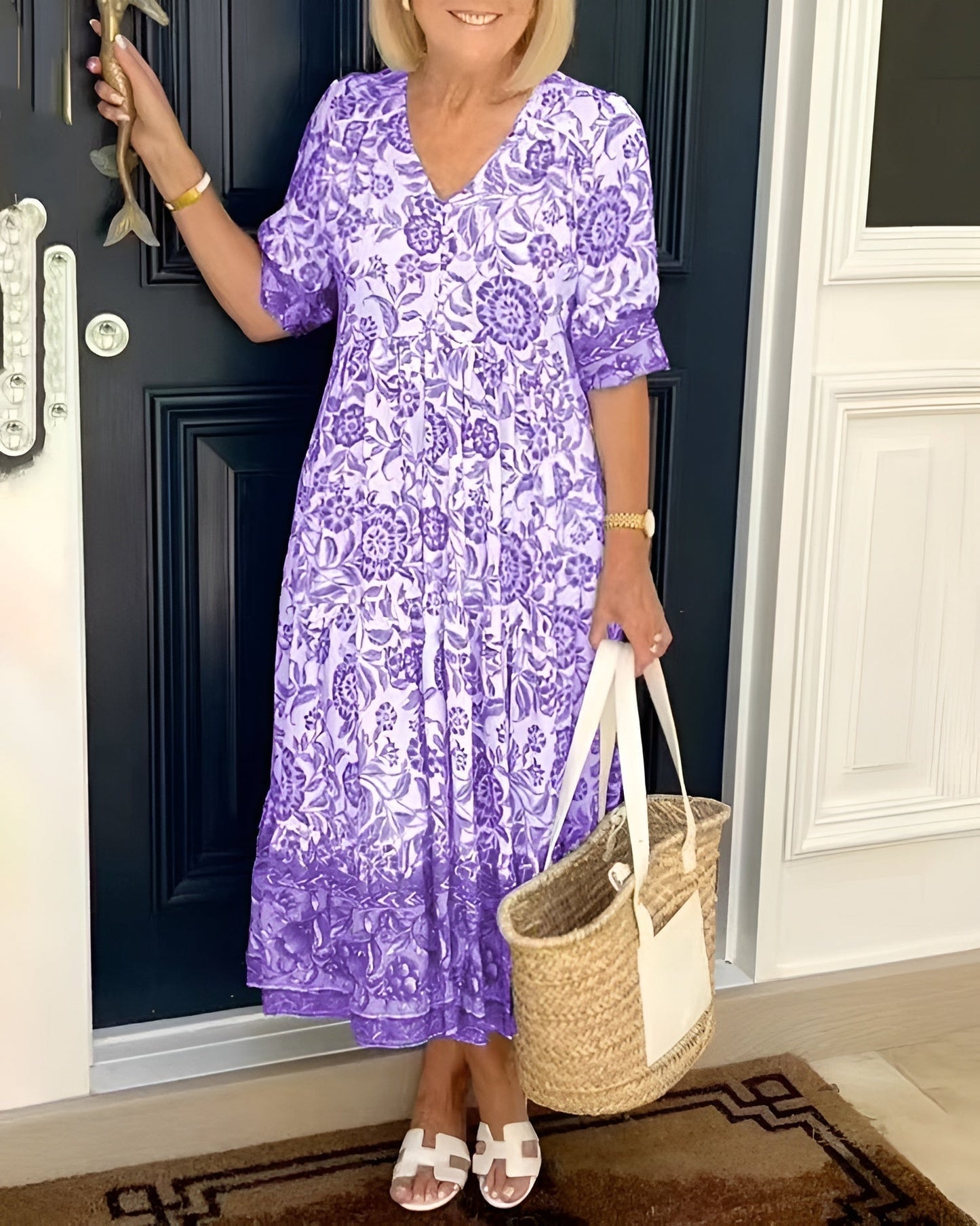 Everyday Floral Comfort Midi Dress